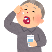 だんせい薬を服用する男性のイラスト
