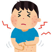 湿疹で体を掻いている男性