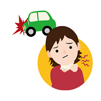 交通事故でむちうちになった女性