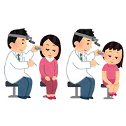 耳の診察のイラスト