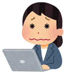 目の使いすぎの女性